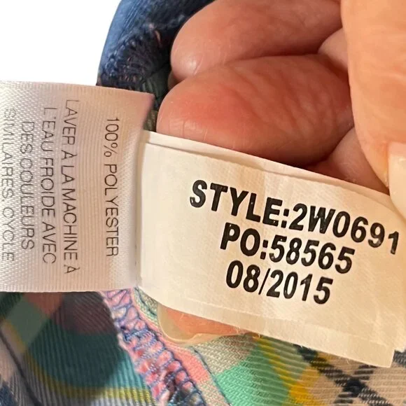 Vineyard Vines Shirt Womens Plaid Adj Long Sleeve Sz 8 Tunic Preppy Logo - Picture 8 of 13